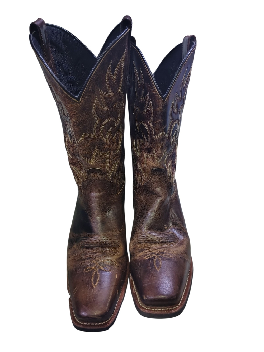 Laredo Distressed Brown Leather Western Cowboy Boots